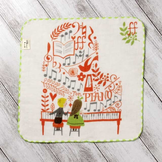 ShinziKatoh タオルハンカチ TON PIANO フォルテシモ 音楽雑貨 音楽グッズ