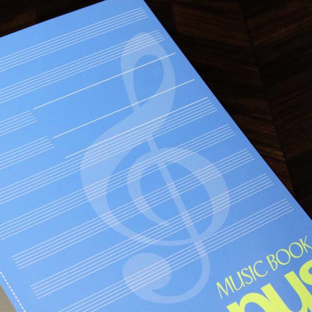 B5版 五線譜ノート 12段 無線綴カットオフ 163147 音楽雑貨