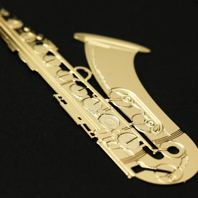 tenor sax テナーサックス きんのしおり 純金メッキ栞 音楽雑貨 音楽グッズ