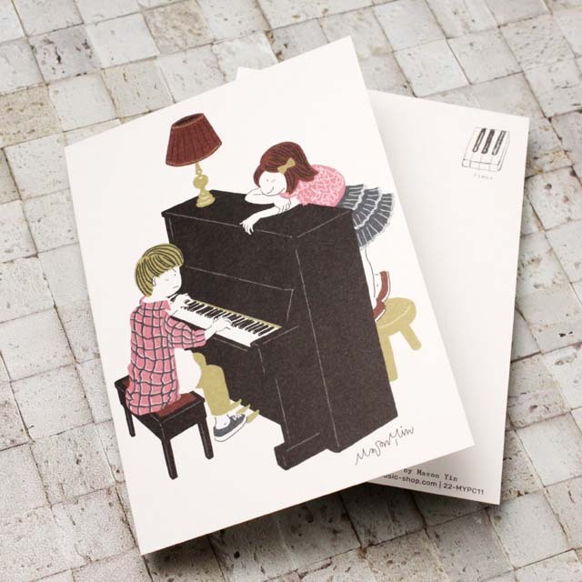 音楽の情景 絵葉書 ポストカード 一曲弾いて！ ピアノ