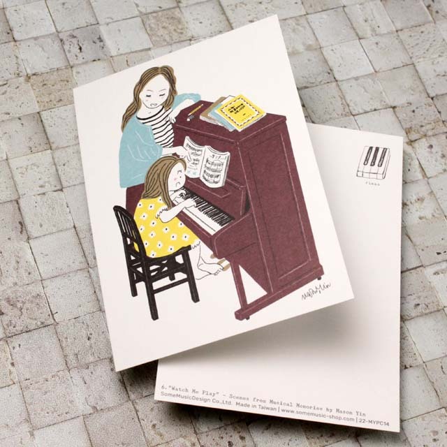 音楽の情景 絵葉書 ポストカード ママみてみて ピアノ