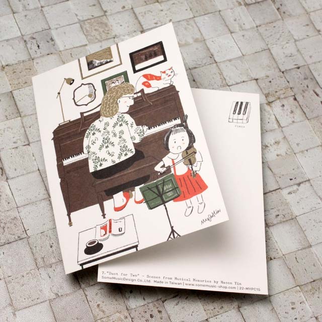 音楽の情景 絵葉書 ポストカード ふたりはデュエット ピアノ ヴァイオリン