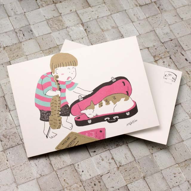 音楽の情景 絵葉書 ポストカード かくれんぼ ヴァイオリン