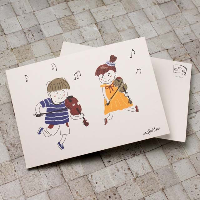 音楽の情景 絵葉書 ポストカード 幼馴染は音楽仲間 ヴァイオリン