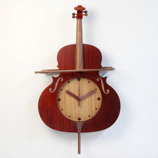 チェロ 掛時計 振り子時計 パドック 音楽雑貨 音楽グッズ 音楽ギフト