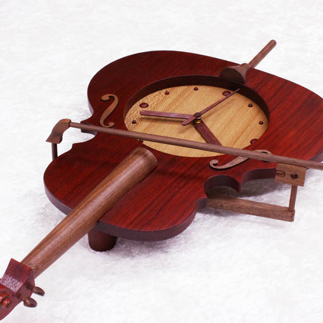 チェロ 掛時計 振り子時計 パドック 音楽雑貨 音楽グッズ 音楽ギフト