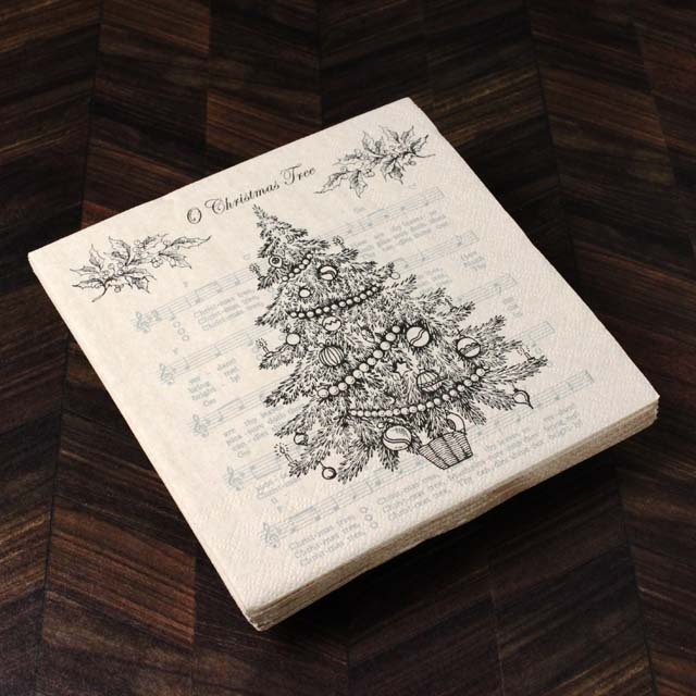 ペーパーナプキン ペーパータオル 楽譜 クリスマスツリー 音楽雑貨 音楽グッズ