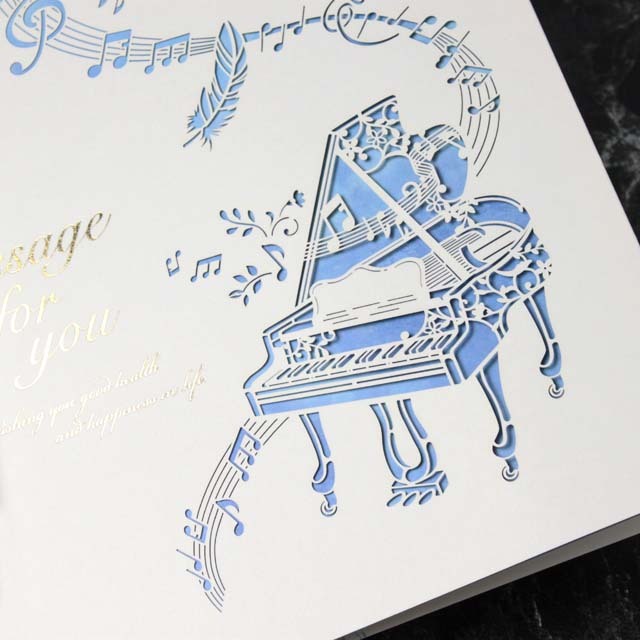 レーザーカット色紙 《グランドピアノ》 717223 音楽雑貨