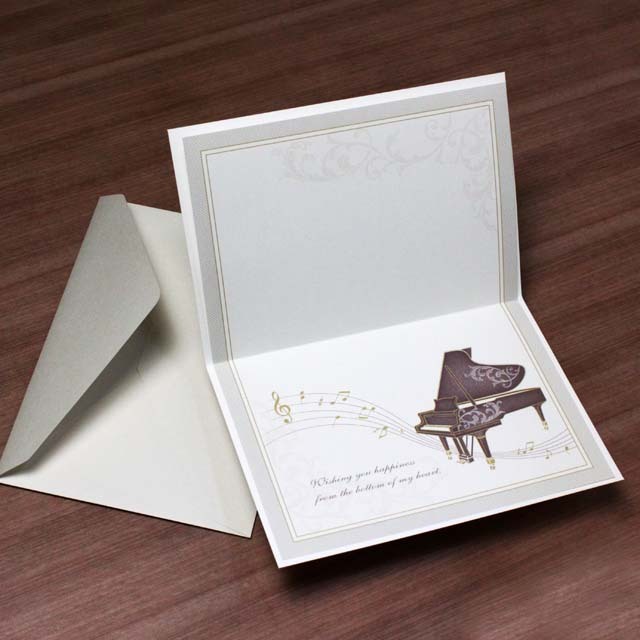 多目的カード グランドピアノ 音楽雑貨 音楽グッズ 音楽ギフト
