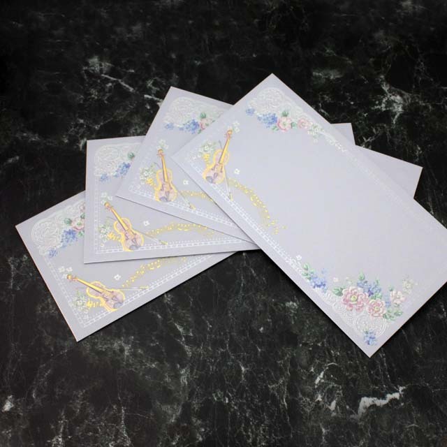 封筒 ヴァイオリン 華 音楽雑貨 音楽グッズ 音楽文具