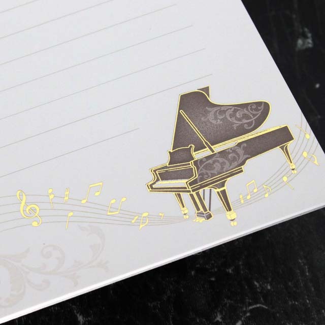 便箋 レターパッド グランドピアノ Piano Ａ５ 音楽雑貨 音楽グッズ 音楽文具