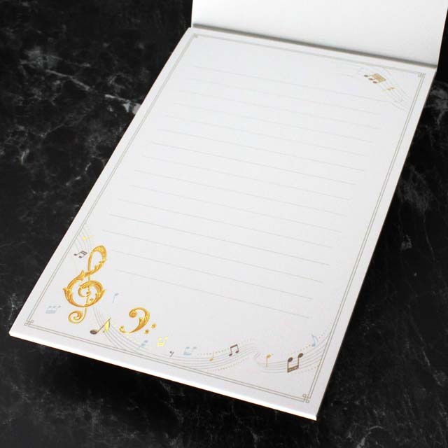 便箋 レターパッド ト音記号 ヘ音記号 Ａ５ 音楽雑貨 音楽グッズ 音楽文具