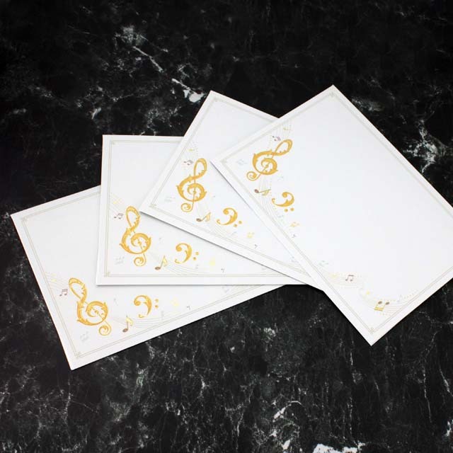 封筒 ト音記号 ヘ音記号 音楽雑貨 音楽グッズ 音楽文具