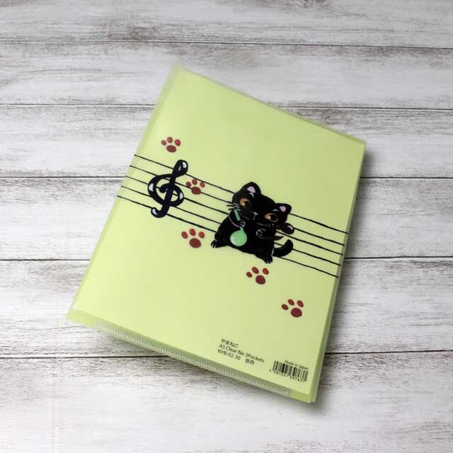 A５ ３ポケット クリアファイル Yamaneko 音符 音楽雑貨 音楽グッズ