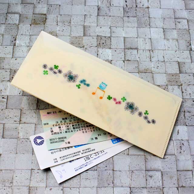 チケットホルダー 音符 フクロウ 音楽雑貨 音楽グッズ