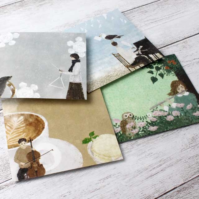 ブロックメモ マチネ フルート ピアノ チェロ トライアングル 音楽雑貨 音楽文具 音楽グッズ 音楽ギフト