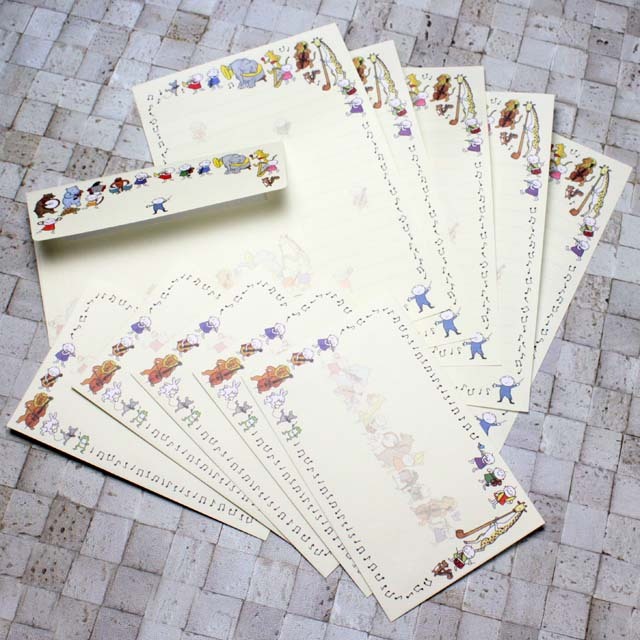 レターセット 便箋 封筒 Quu 音楽隊 音楽雑貨 音楽グッズ 音楽ギフト