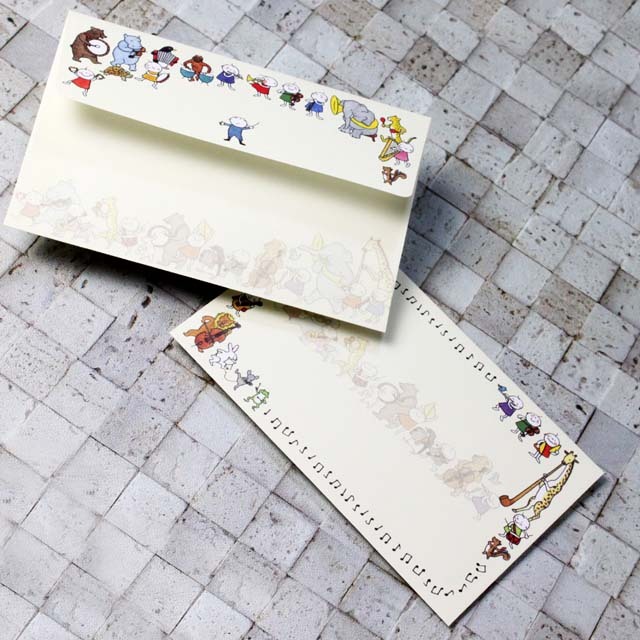 レターセット 便箋 封筒 Quu 音楽隊 音楽雑貨 音楽グッズ 音楽ギフト