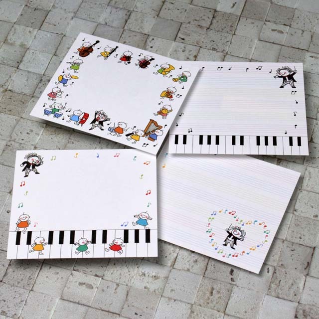 音楽テーマ メモ用紙・文房具セット ブロックメモ 《Quu 音楽隊》 160773 ◇ 音楽雑貨・アクセサリー