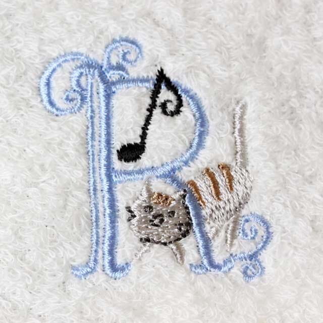 音符 タオルハンカチ イニシャル 音楽雑貨 音楽グッズ