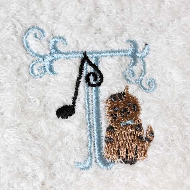 音符 タオルハンカチ イニシャル 音楽雑貨 音楽グッズ