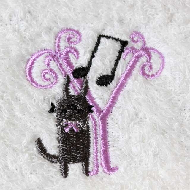 音符 タオルハンカチ イニシャル 音楽雑貨 音楽グッズ