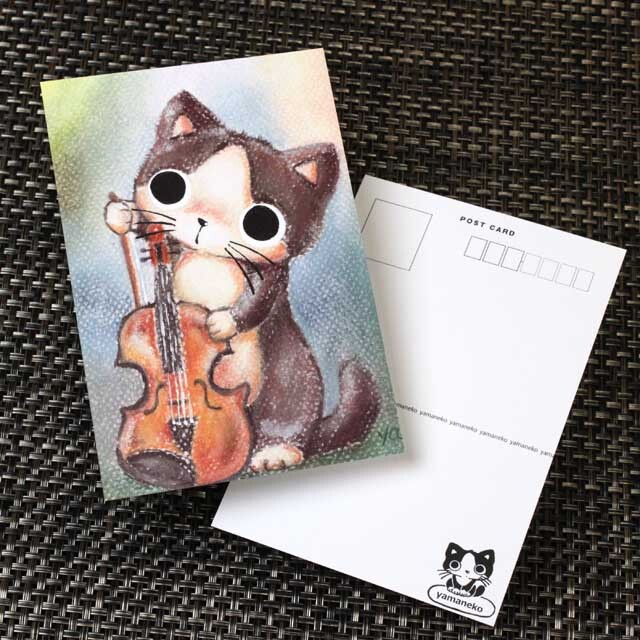 まるのおさんぽ 絵葉書 ポストカード 音符 ピアノ鍵盤 音楽雑貨 音楽グッズ