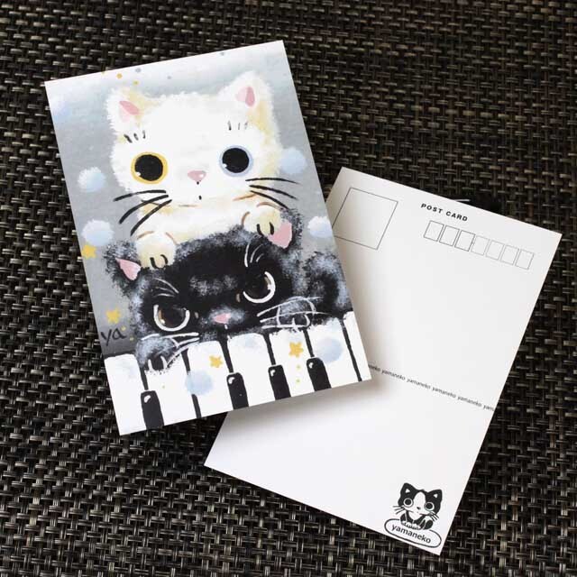 まるのおさんぽ 絵葉書 ポストカード 音符 ピアノ鍵盤 音楽雑貨 音楽グッズ