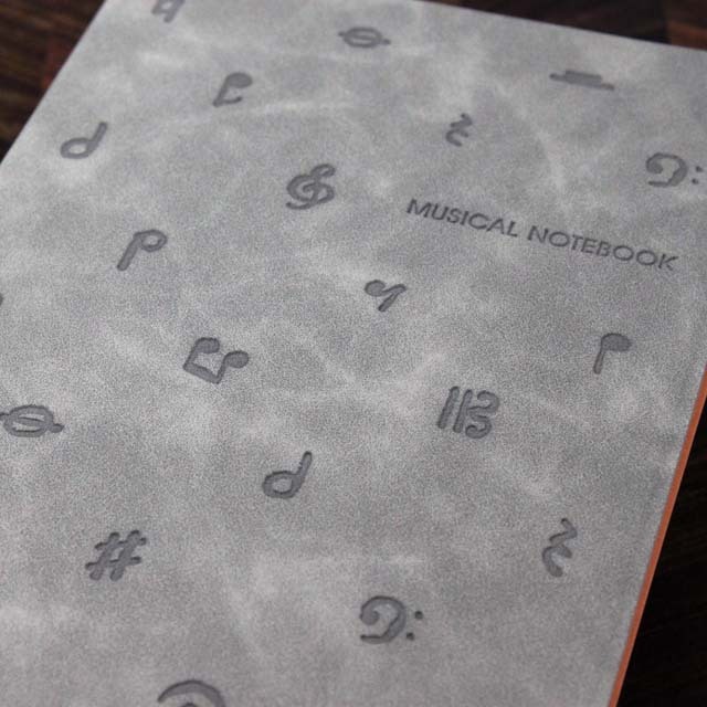 レザー風ノート 音符 音楽記号 音部記号 音楽雑貨 音楽グッズ 音楽のある生活