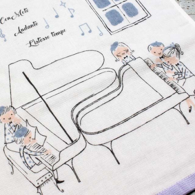 ピアノ・デュオ ゲストタオル Shinzikatoh 泉州タオル 音楽雑貨 音楽グッズ 音楽ギフト 発表会記念品