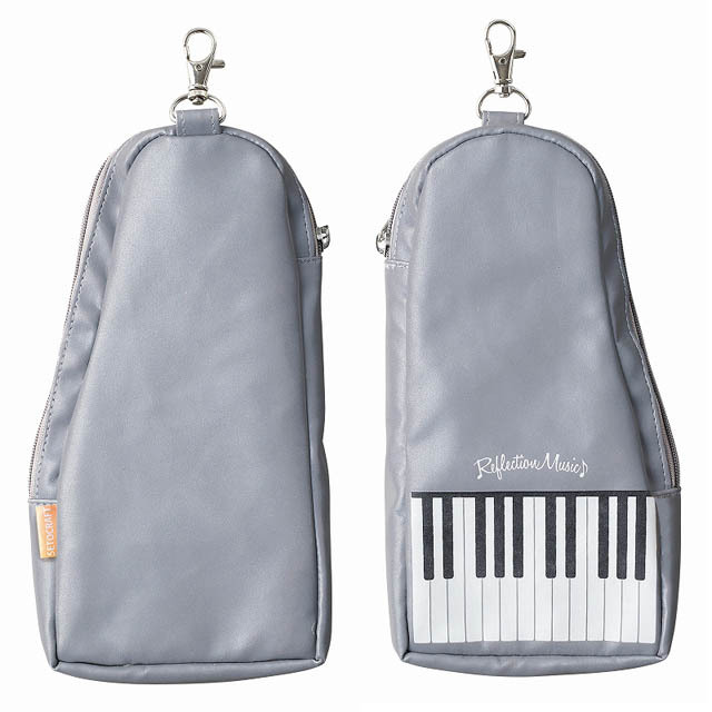 ペンケース ペンポーチ ピアノ鍵盤 反射素材 リフレクション 音楽雑貨 音楽ギフト