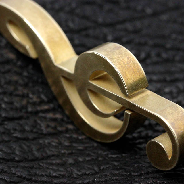 Solid BRASS キーホルダー ソリッドブラス ト音記号 音楽グッズ 音楽ギフト 音楽雑貨