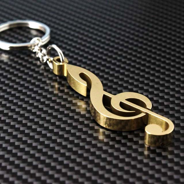 Solid BRASS キーホルダー ソリッドブラス ト音記号 音楽グッズ 音楽ギフト 音楽雑貨