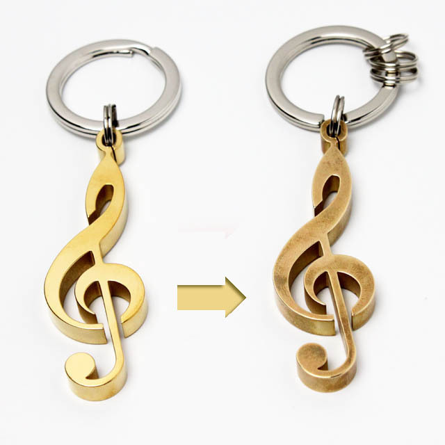 Solid BRASS キーホルダー ソリッドブラス ト音記号 音楽グッズ 音楽ギフト 音楽雑貨
