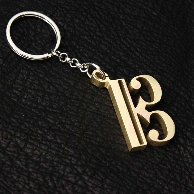 音楽記号木製キーホルダー♪IKさま専用ページ Solid BRASS 《ヘ音記号》 キーホルダー 135642 □ 音楽雑貨
