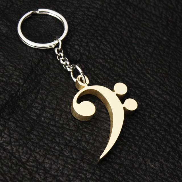 Solid BRASS キーホルダー ソリッドブラス ヘ音記号 音楽グッズ 音楽ギフト 音楽雑貨