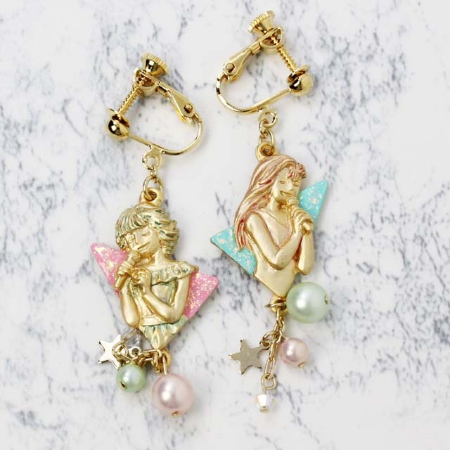 012F♦【売約済み】ピアス　フック　２粒　CZ　ダイヤ　SV925　シルバー SV925 シルバー フックピアス 《2連16分音符》 音楽雑貨