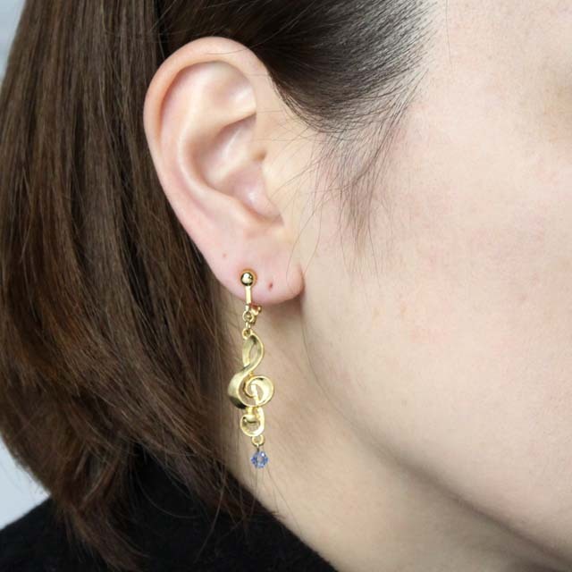 イヤリング ト音記号 ハ音記号 音楽雑貨 音楽アクセサリー 音楽グッズ 音楽ギフト