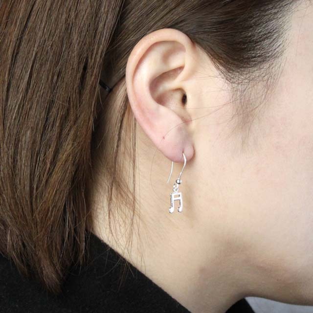 SV925 シルバー ピアス 2連8分音符 音楽雑貨 音楽アクセサリー 音楽グッズ 音楽ギフト