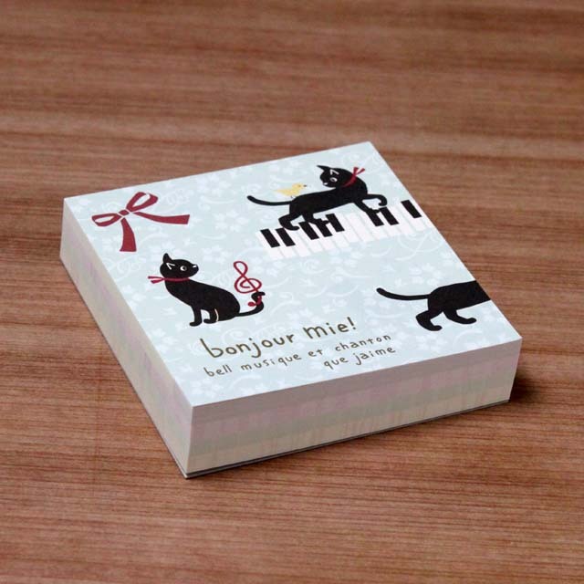 ブロックメモ Boujour Mie 《ピアノ鍵盤》 311818 音楽雑貨