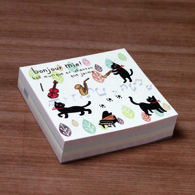 ブロックメモ Boujour Mie 《音楽隊》 311825 音楽雑貨・アクセサリー