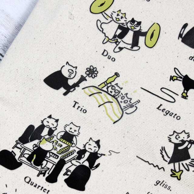 厚手コットンキャンバス・トート マチ付 《 Classic Cat 音楽用語図説