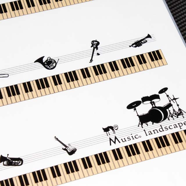 A4版 ポケットクリアファイル 《グランドピアノ》 213964 音楽雑貨