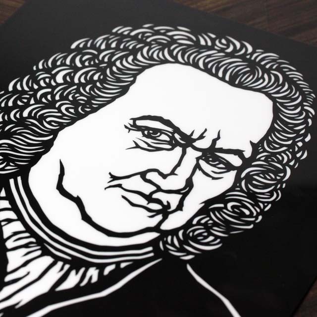 パンドラ15周年 前半後半コースターセット・ファイル 切り絵クリアファイル 《 J. S. Bach 》 100014 ☆ 音楽雑貨