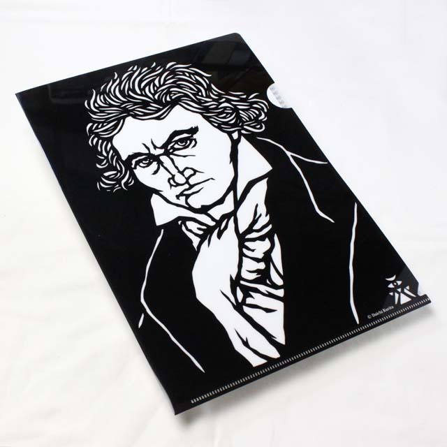 ベートーヴェン Beethoven クリアファイル クリアフォルダ 切り絵 栗田大地 音楽雑貨 音楽グッズ 音楽文具 音楽ギフト