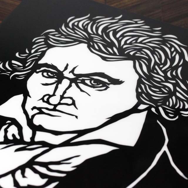 切り絵クリアファイル 《 Beethoven 》 100069 音楽雑貨