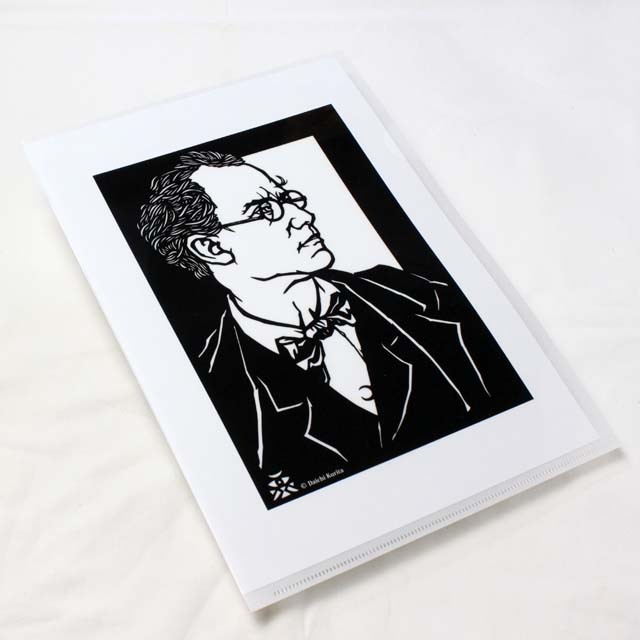 マーラー Mahler クリアファイル クリアフォルダ 切り絵 栗田大地 音楽雑貨 音楽グッズ 音楽文具 音楽ギフト