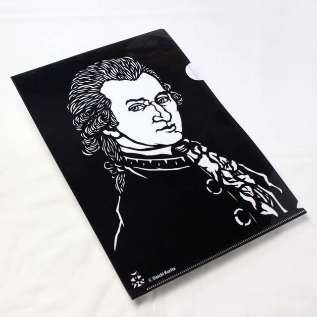 モーツァルト Mozart クリアファイル クリアフォルダ 切り絵 栗田大地 音楽雑貨 音楽グッズ 音楽文具 音楽ギフト