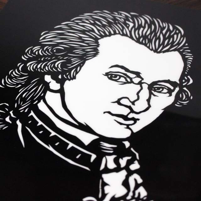 モーツァルト Mozart クリアファイル クリアフォルダ 切り絵 栗田大地 音楽雑貨 音楽グッズ 音楽文具 音楽ギフト