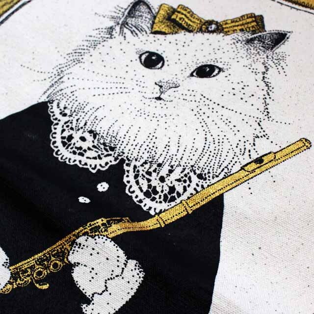 フルート flute 厚手コットンキャンバス トート 音楽雑貨 音楽ギフト